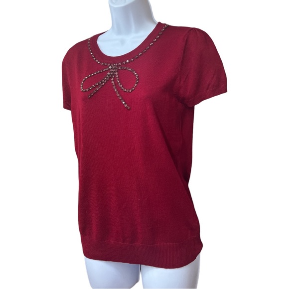 Sz Medium Grace Elements Red Rhinestones Top NWT - Picture 5 of 7